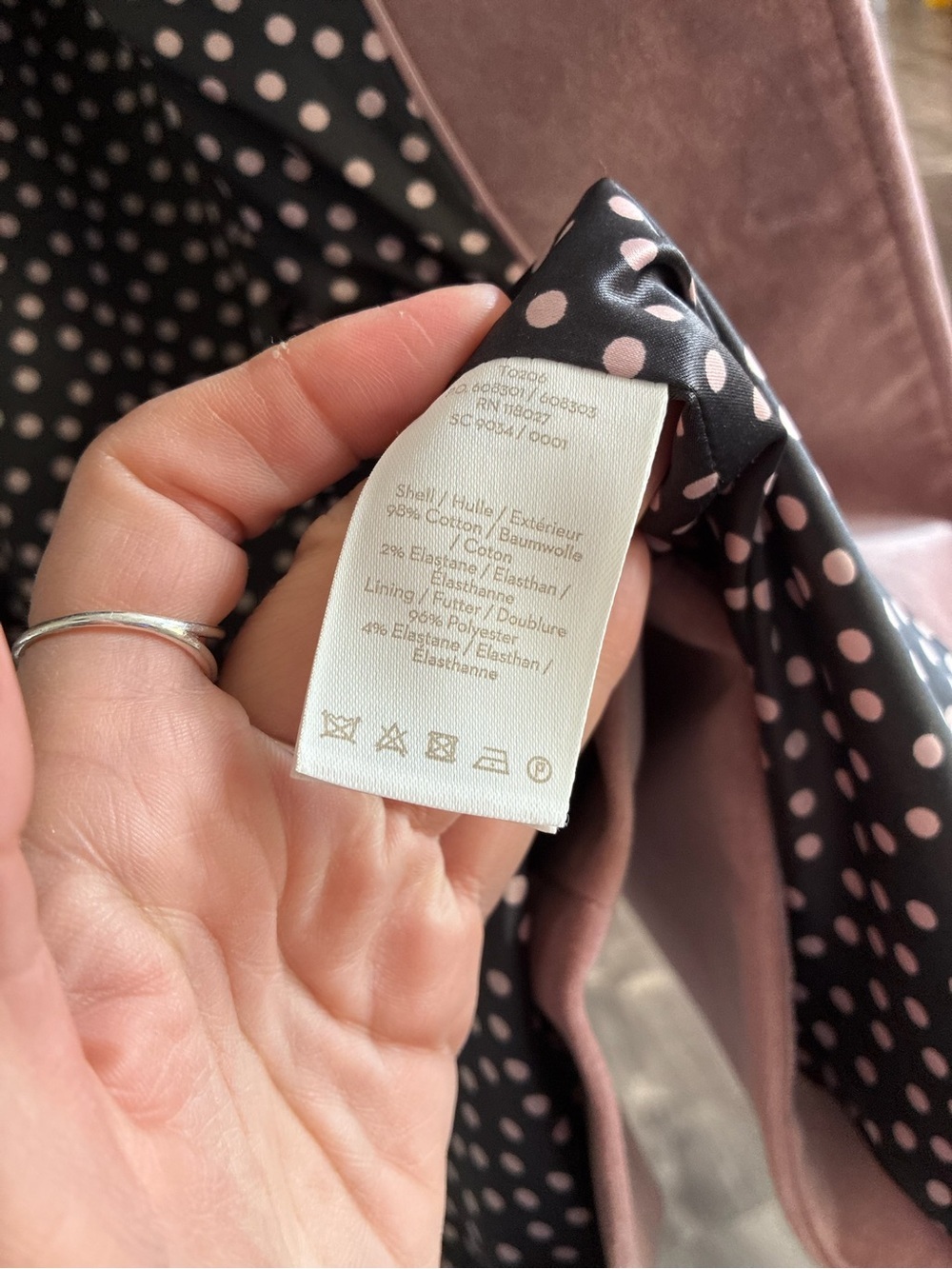 Boden Dusty Rose Long velvet trench Coat - Picture 4 of 4